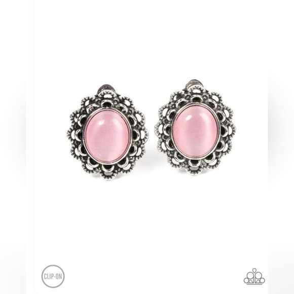 Garden gazebo Pink Clip-on Earrings - Picture 1 of 5